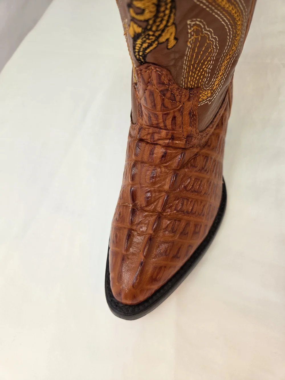 Kids Potrillo Salvaje Cowboy Boots • Brown Exotic Leather • Size 10